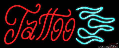 Cursive Tattoo Logo Real Neon Glass Tube Neon Sign