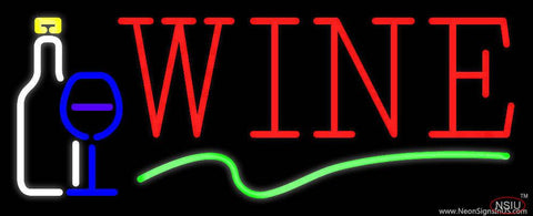 Wine With Wine Glass Real Neon Glass Tube Neon Sign