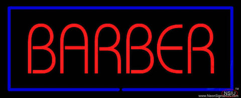 Red Barber with Blue Border Real Neon Glass Tube Neon Sign 