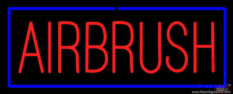 Red Airbrush with Blue Border Real Neon Glass Tube Neon Sign 