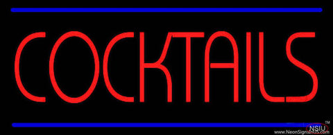 Red Cocktail Real Neon Glass Tube Neon Sign 