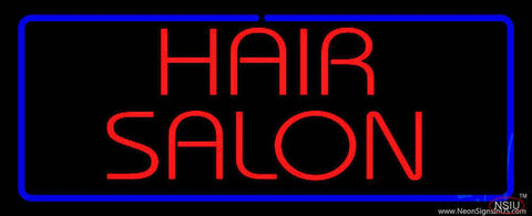 Red Hair Salon with Blue Border Real Neon Glass Tube Neon Sign