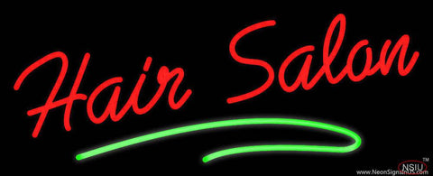 Red Hair Salon Green Line Real Neon Glass Tube Neon Sign 