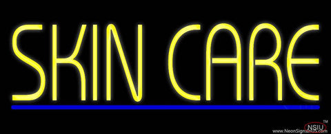 Yellow Skin Care Blue Line Real Neon Glass Tube Neon Sign 