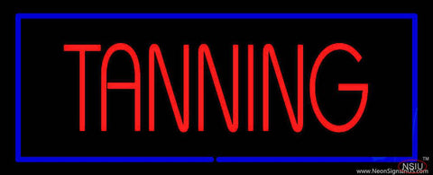 Red Tanning with Blue Border Real Neon Glass Tube Neon Sign