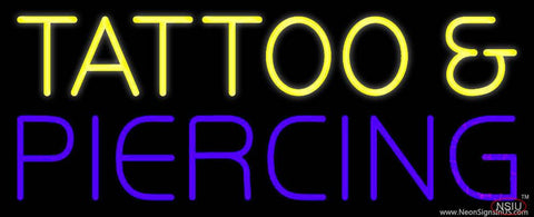 Yellow Tattoo and Purple Piercing Real Neon Glass Tube Neon Sign