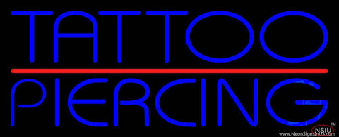 Blue Tattoo Piercing Red Line Real Neon Glass Tube Neon Sign