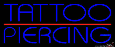Blue Tattoo Piercing Red Line Real Neon Glass Tube Neon Sign 