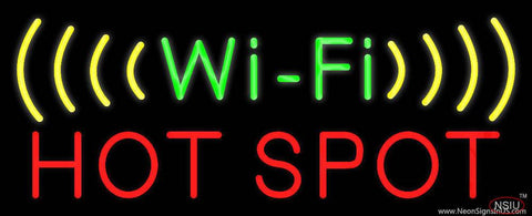 Wi-Fi Red Hot Spot Real Neon Glass Tube Neon Sign