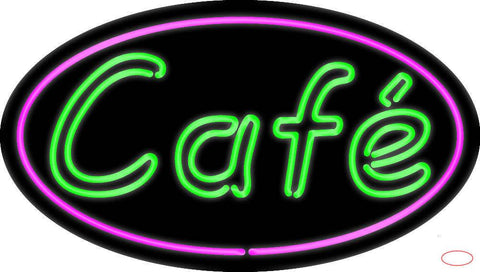 Cafe Oval Real Neon Glass Tube Neon Sign 