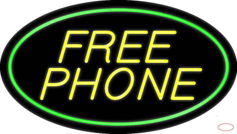 Yellow Free Phone Oval Green Real Neon Glass Tube Neon Sign 