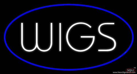 Wigs Oval Blue Real Neon Glass Tube Neon Sign