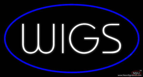 Wigs Oval Blue Real Neon Glass Tube Neon Sign 