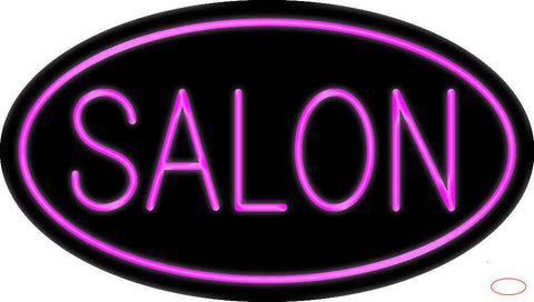 Pink Salon Oval Real Neon Glass Tube Neon Sign 