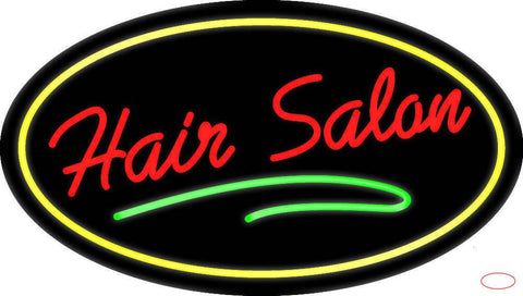 Hair Salon Oval Red Real Neon Glass Tube Neon Sign 