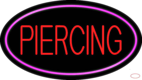 Piercing Oval Pink Real Neon Glass Tube Neon Sign 