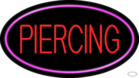 Piercing Oval Pink Real Neon Glass Tube Neon Sign
