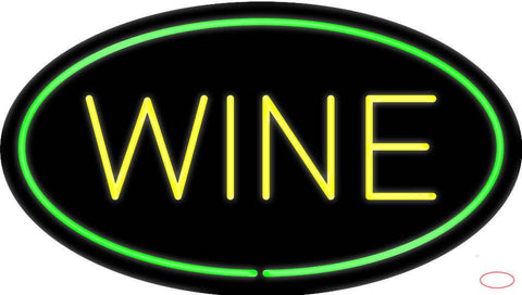 Wine Oval Green Real Neon Glass Tube Neon Sign