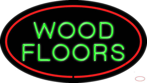 Wood Floors Oval Red Real Neon Glass Tube Neon Sign