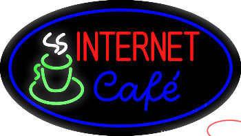 Oval Internet Cafe Real Neon Glass Tube Neon Sign 