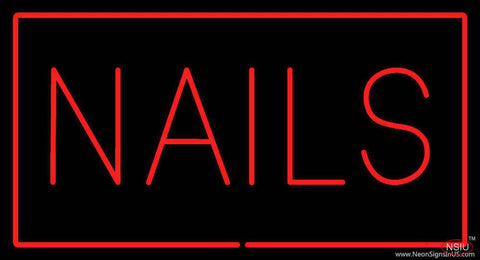 Red Nails with Red Border Real Neon Glass Tube Neon Sign 