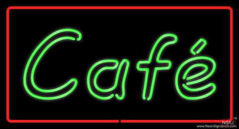Cafe Rectangle Red Real Neon Glass Tube Neon Sign 