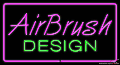 Pink Airbrush Design with Pink Border Real Neon Glass Tube Neon Sign