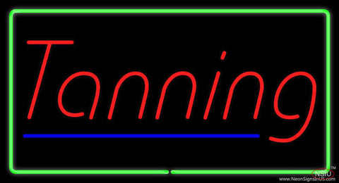 Tanning with Green Border Real Neon Glass Tube Neon Sign 