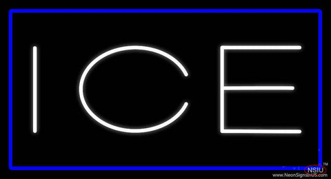 White Ice Blue Border Real Neon Glass Tube Neon Sign