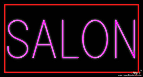 Pink Salon with Red Border Real Neon Glass Tube Neon Sign 