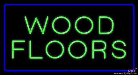 Wood Floors Rectangle Blue Real Neon Glass Tube Neon Sign