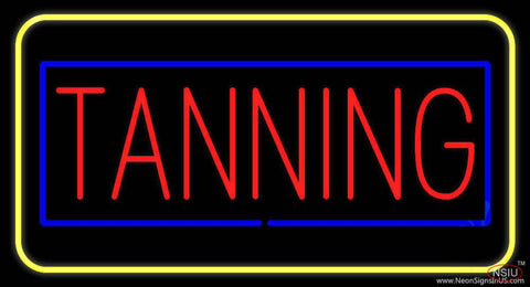 Red Tanning Blue Yellow Border Real Neon Glass Tube Neon Sign