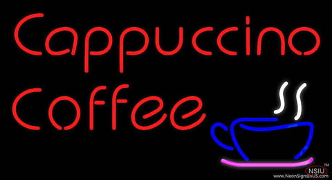 Red Cappuccino Coffee Real Neon Glass Tube Neon Sign 