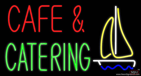 Cafe and Catering Logo Real Neon Glass Tube Neon Sign 