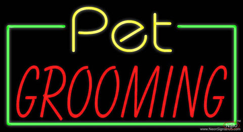 Yellow Pet Red Grooming Real Neon Glass Tube Neon Sign 