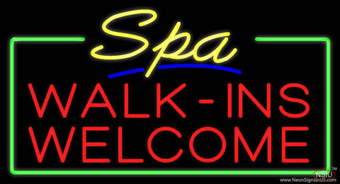 Yellow Spa Walk ins Welcome Real Neon Glass Tube Neon Sign