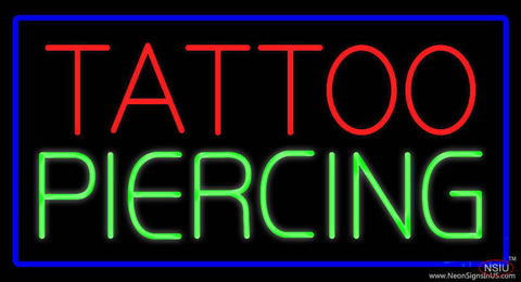 Tattoo Piercing Blue Border Real Neon Glass Tube Neon Sign 