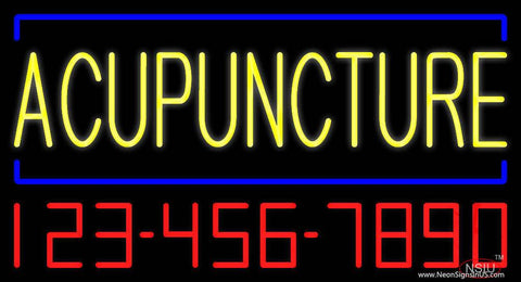 Yellow Acupuncture with Phone Number Real Neon Glass Tube Neon Sign