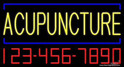 Yellow Acupuncture with Phone Number Real Neon Glass Tube Neon Sign 