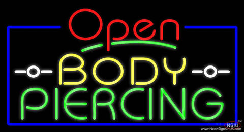 Red Open Body Piercing Real Neon Glass Tube Neon Sign 