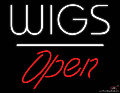 Wigs Open White Line Real Neon Glass Tube Neon Sign