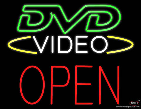 DVD Video Block Open Real Neon Glass Tube Neon Sign 