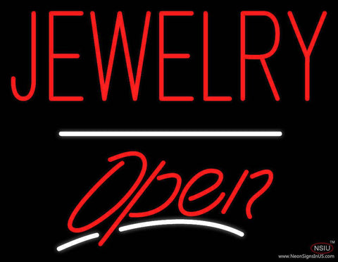 Jewelry Block Open White Line Real Neon Glass Tube Neon Sign