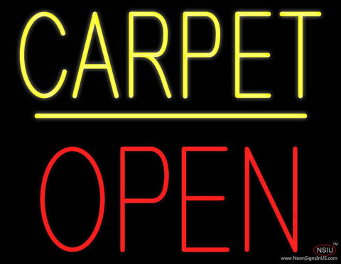 Carpet Block Open Yellow Line Real Neon Glass Tube Neon Sign