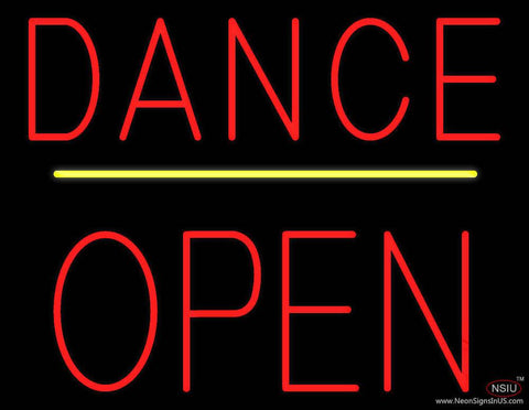 Dance Block Open Yellow Line Real Neon Glass Tube Neon Sign