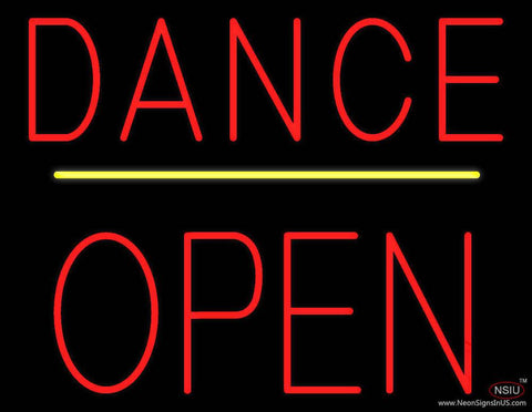 Dance Block Open Yellow Line Real Neon Glass Tube Neon Sign 