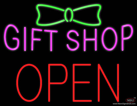Gift Shop Block Open Real Neon Glass Tube Neon Sign 