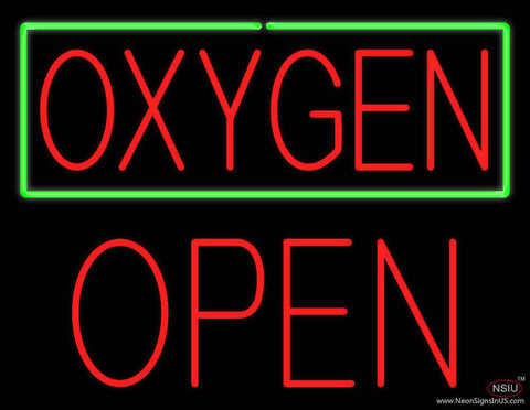 Oxygen Green Border Block Open Real Neon Glass Tube Neon Sign