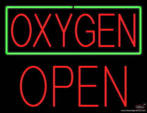 Oxygen Green Border Block Open Real Neon Glass Tube Neon Sign 