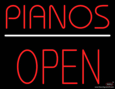 Pianos Open Block Real Neon Glass Tube Neon Sign 